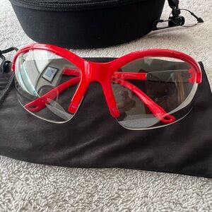 Cycling Glasses by Cycle Journey. Red Frame- clear lens Bifocal 2.5. Unisex